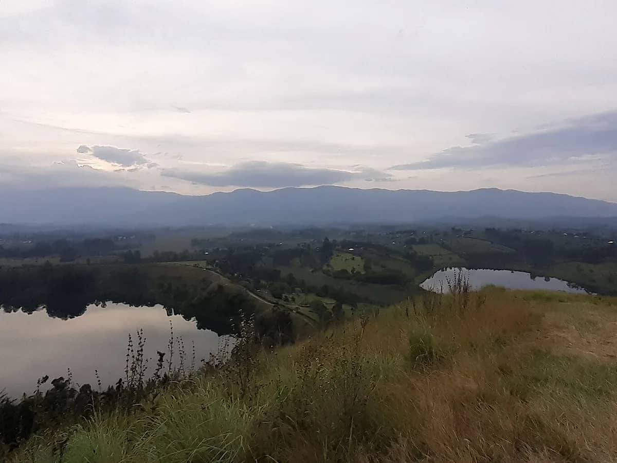 Crater lakes among the hills near Fort Portal