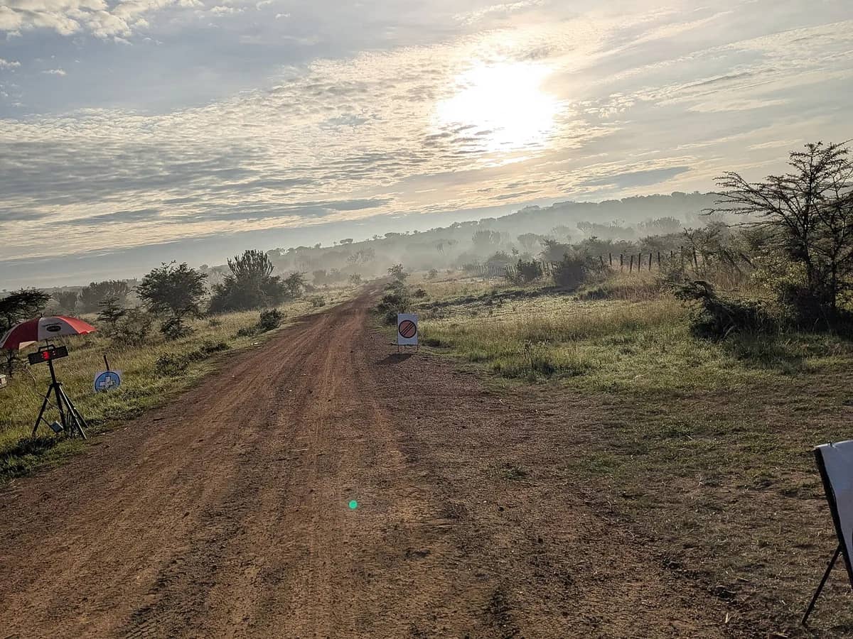 Sunrise over a track in Lake Mburo National Park